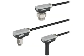 Three PIAB pneumatic sensor connectors with black cables in different configurations and sizes