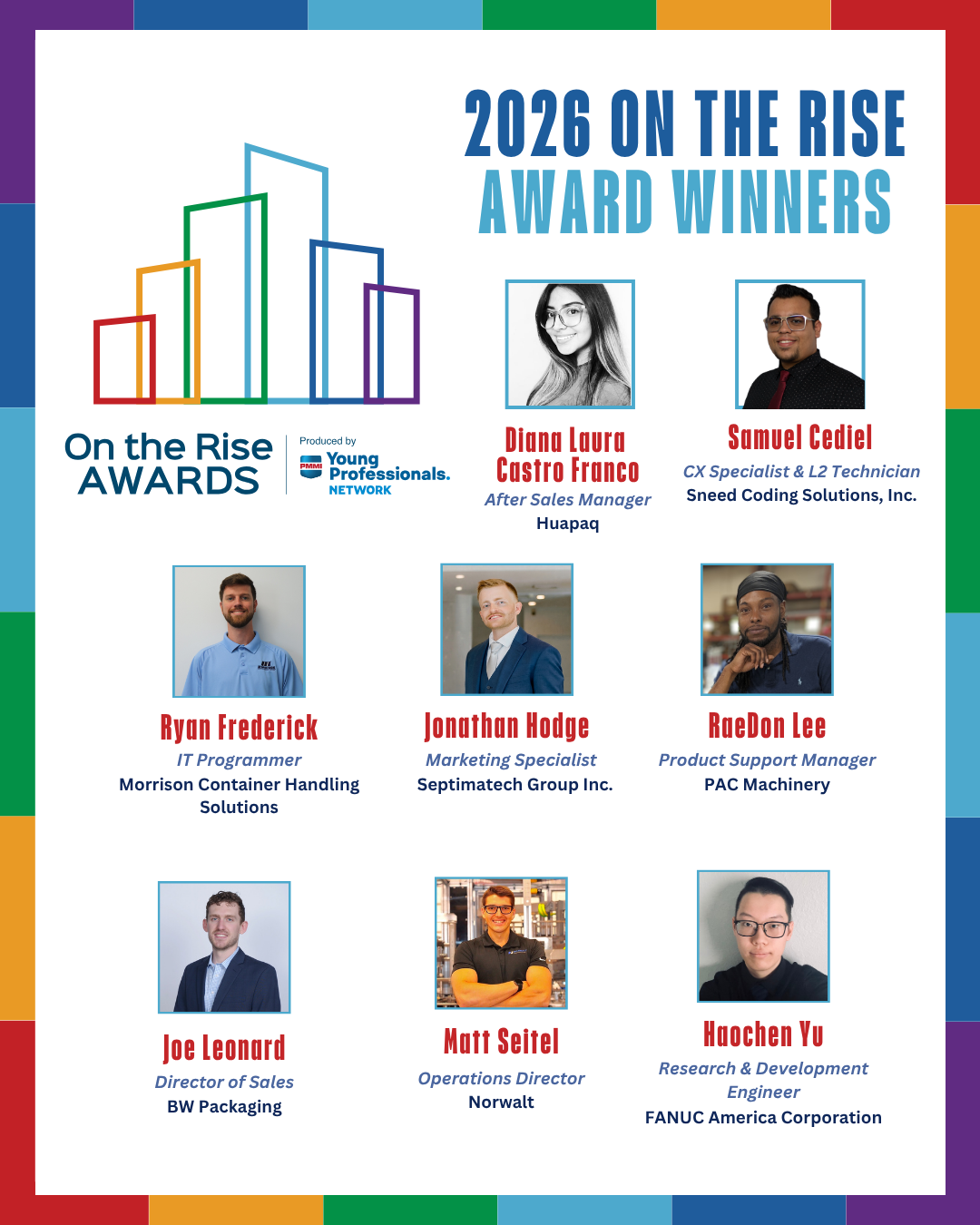 2026 On the Rise Award Winners featuring nine young professionals recognized by Young Professionals Network