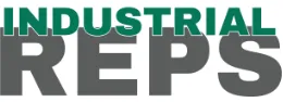 Industrial Reps logo featuring teal and gray text wordmark