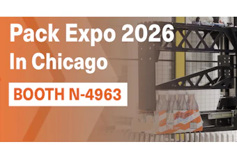 Pack Expo 2026 Chicago event promotion featuring booth N-4963 with industrial warehouse backdrop