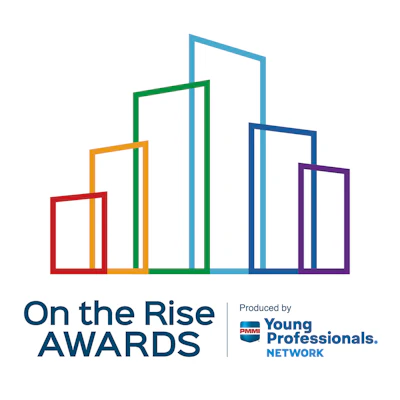 On the Rise Awards logo featuring colorful ascending buildings with text 'Produced by Young Professionals Network'