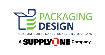 Packaging Design logo with custom corrugated boxes symbol, a Supply One Company