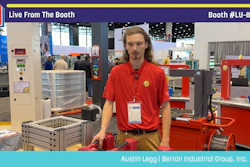 Austin Legg from Berron Industrial Group presents at Pack Expo booth LU-8121 with industrial packaging equipment on display