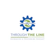 Through The Line Packaging & Processing Podcast logo with blue gear and green heartbeat symbol