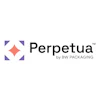 Perpetua by BW Packaging logo featuring purple and coral geometric star symbol with bold black text