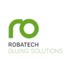 Robatech gluing solutions logo with green geometric symbol and black text