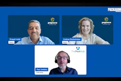 Three professionals in a video conference: Prasad Joshi and Lindsay Birdenbaker from PepsiCo, and Paul Jenkins from ThePackHub