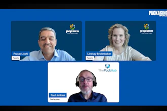 Three professionals in a video conference: Prasad Joshi and Lindsay Birdenbaker from PepsiCo, and Paul Jenkins from ThePackHub