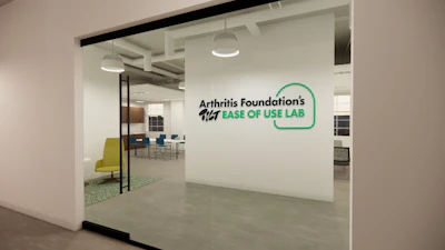 Arthritis Foundation's Ease of Use Lab entrance with modern office interior and glass doors
