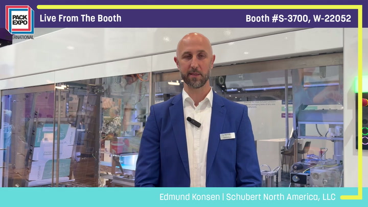 Edmund Konsen from Schubert North America presenting live from Pack Expo booth S-3700, W-22052