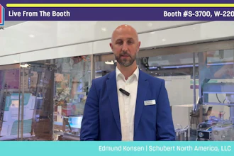 Edmund Konsen from Schubert North America presenting live from Pack Expo booth S-3700, W-22052